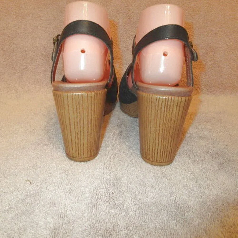 Dansko Denita Sandals Size 39 8.5 9 Leather Comfort Heel Ankle Strap Open Toe - Picture 9 of 12